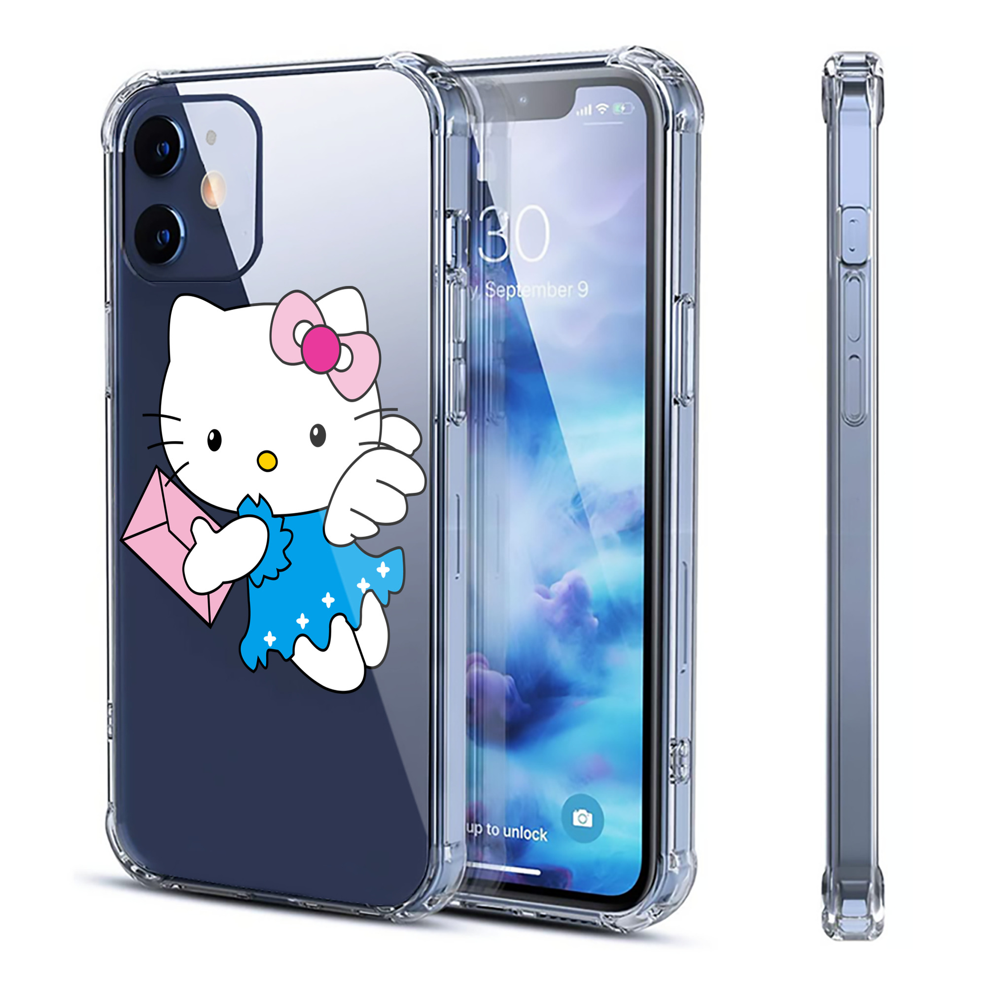 （画像用） Hello Kitty ハローキティ 【iPhone 12シリーズ対応】透明スマホケース（クリアソフトケース）